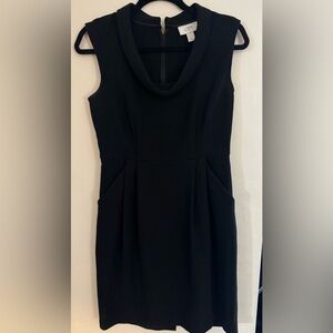 LOFT Black Cowl Neck Mini Dress